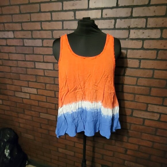 Altar'd State Tops - Altar'd State red, white, blue tie dye shirt-sleeveless top size LG.